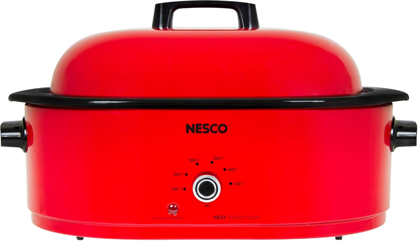 NESCO 18 Quart Roaster Slow Cooker - Red
