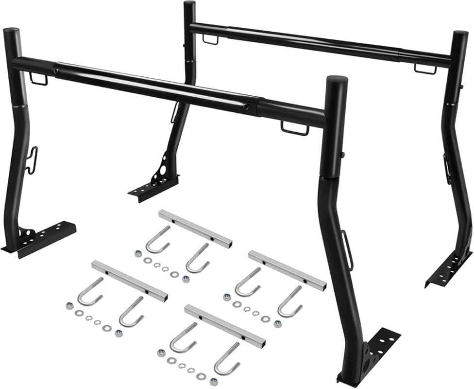 JY PERFORMANCE Universal Heavy Duty Extendable Truck Bed Ladder Rack, 