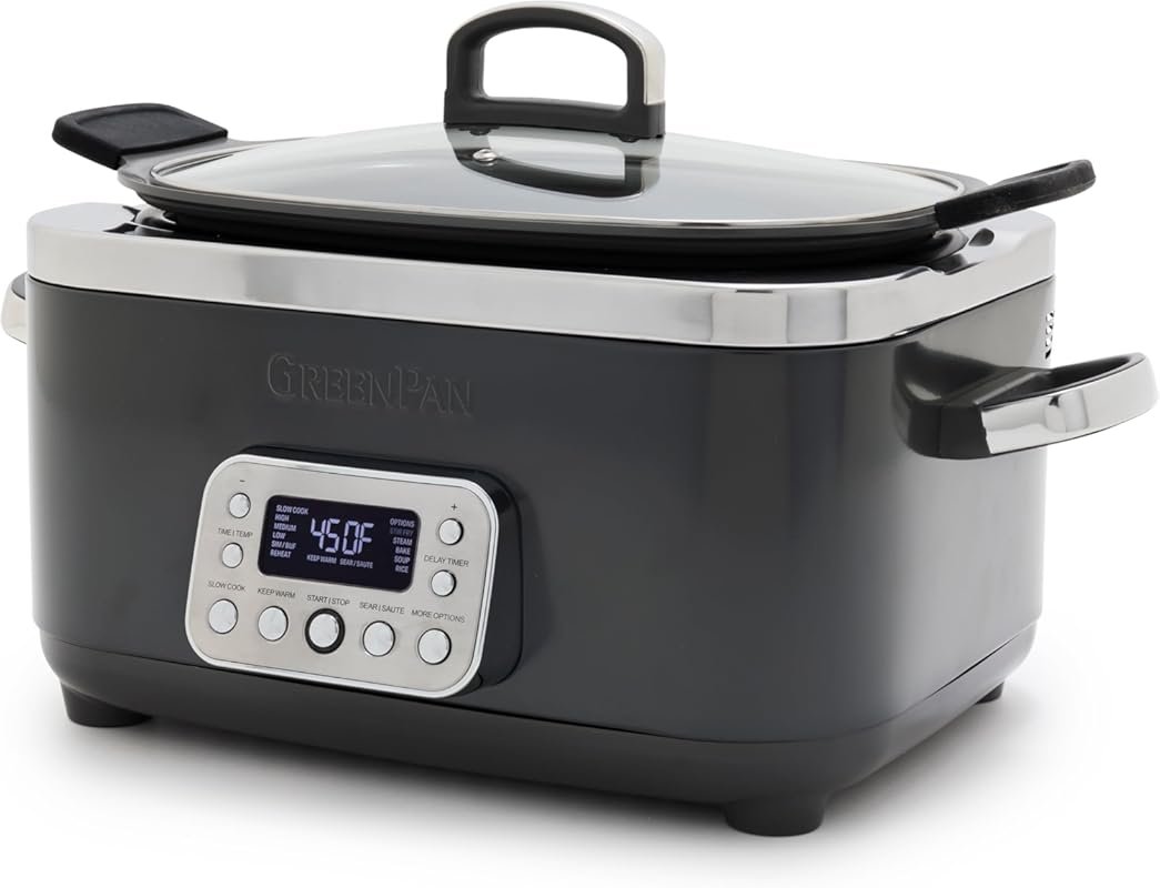 GreenPan Elite 6QT 14-in-1 Nonstick Slow Cooker, PFAS-Free Ceramic, In