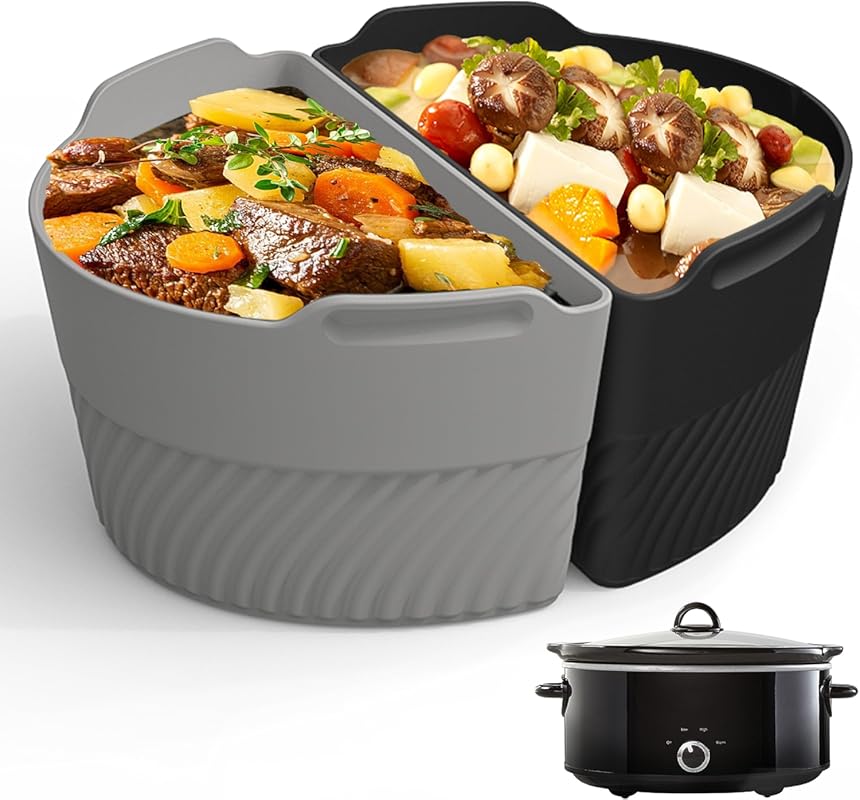 Reusable Silicone Slow Cooker Liners for 6-8 QT Crock Pots - Cook Two 