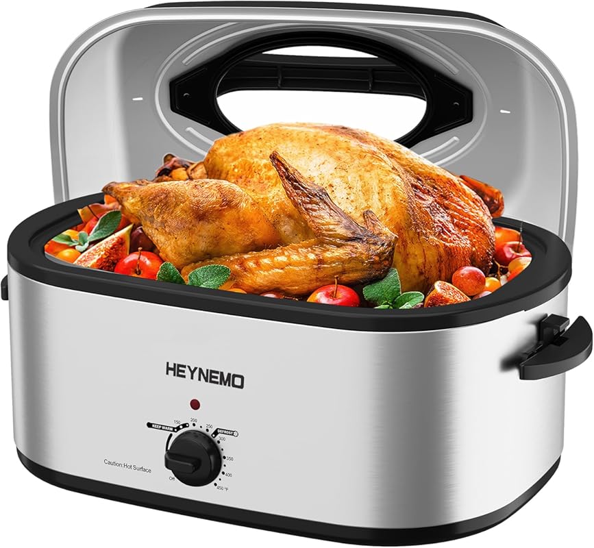 26 Quart Electric Roaster Oven with Visible Self-Basting Lid & Warm Fu