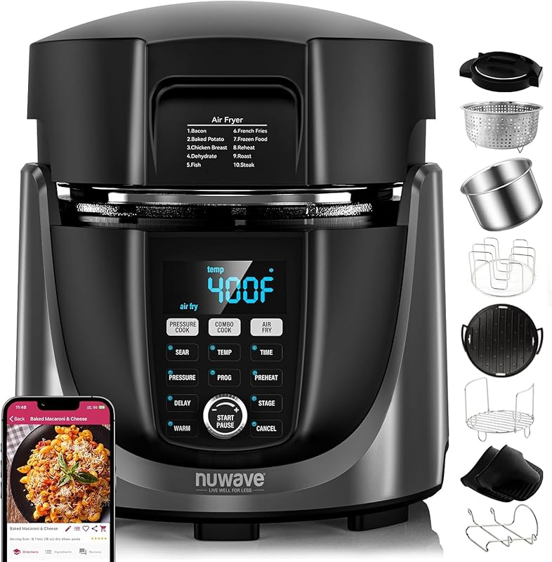 Nuwave Duet 540-in-1 Multicooker: Air Fryer, Pressure Cooker & Grill C