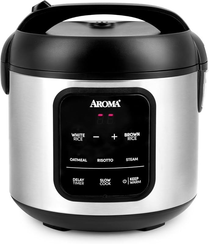 AROMA Digital 4-Cup Rice Cooker, Slow Cooker, Steamer, and Multicooker