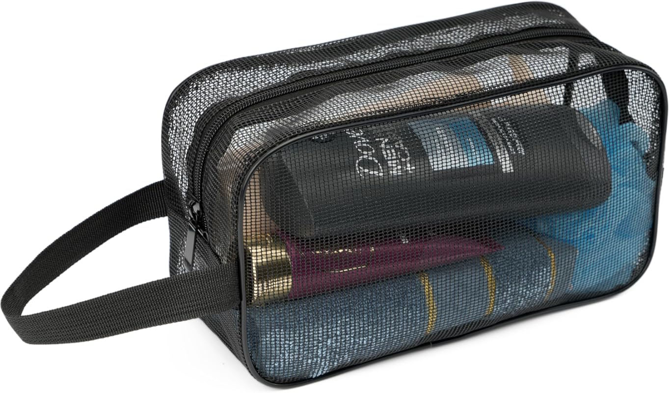 Portable Mesh Shower Caddy Bag & Toiletry Organizer for Bathroom, Gym,