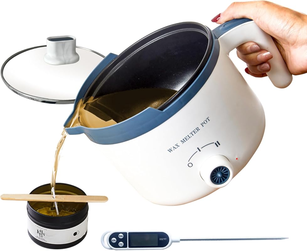 KQU Electric Wax Melting Pot with Thermometer & Spout for Beginner Can