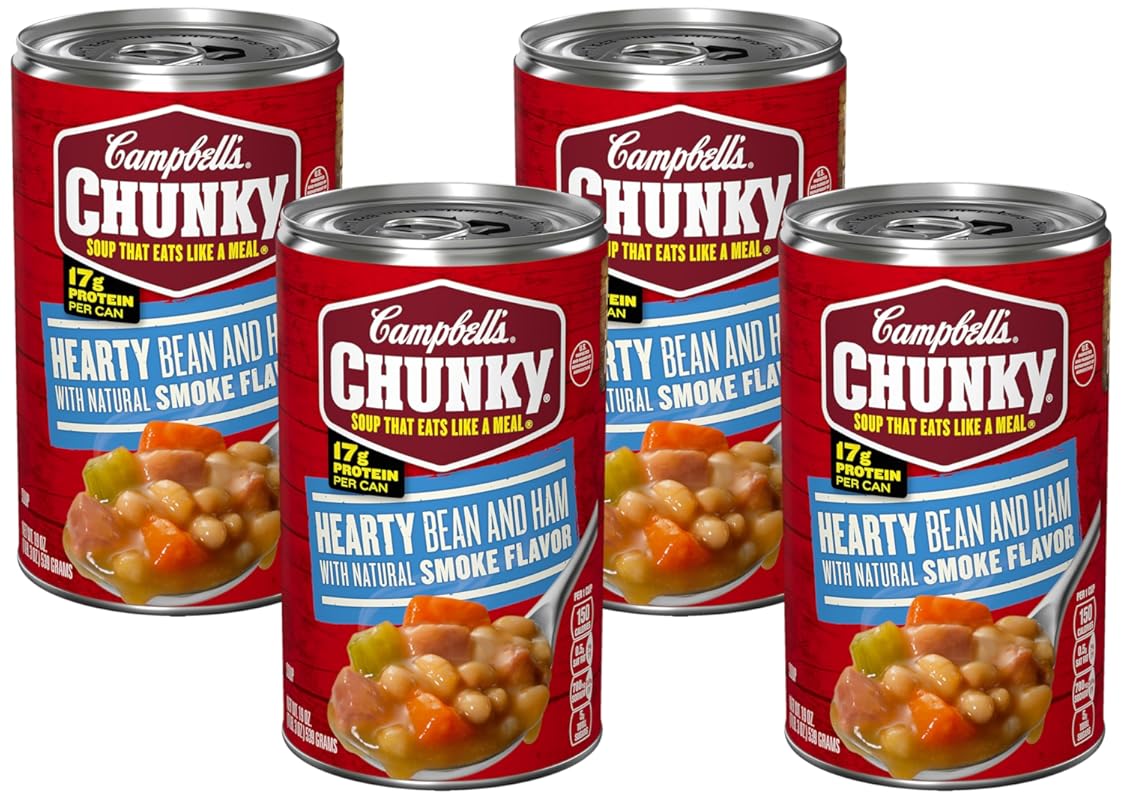Campbell's Chunky Hearty Bean & Ham Soup, 19 Oz Cans (4 Pack)