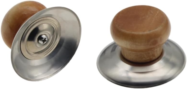2 Pack Universal Wooden Pot Lid Knobs for Kitchen Cookware Pan Handles