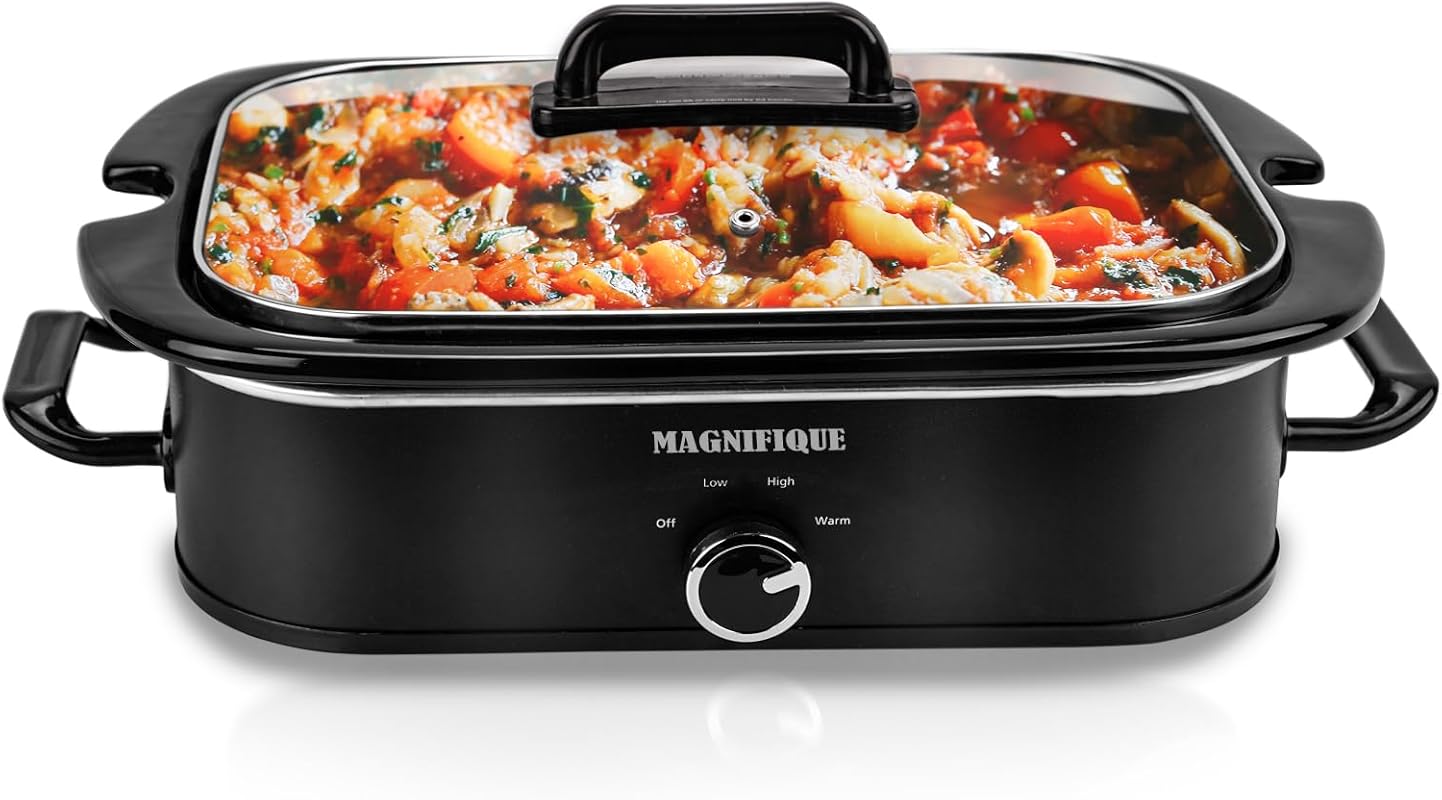 4-Quart Casserole Slow Cooker with Manual Warm Setting, Dishwasher Saf