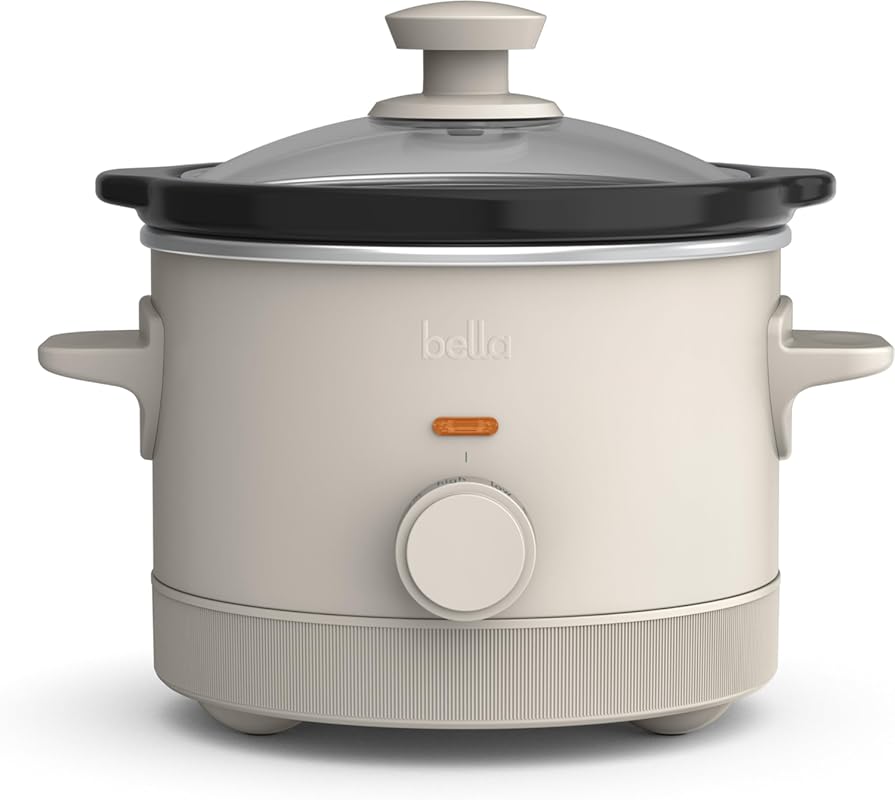 Bella 1.5 Quart Manual Slow Cooker with Ceramic Nonstick, 3 Heat Setti