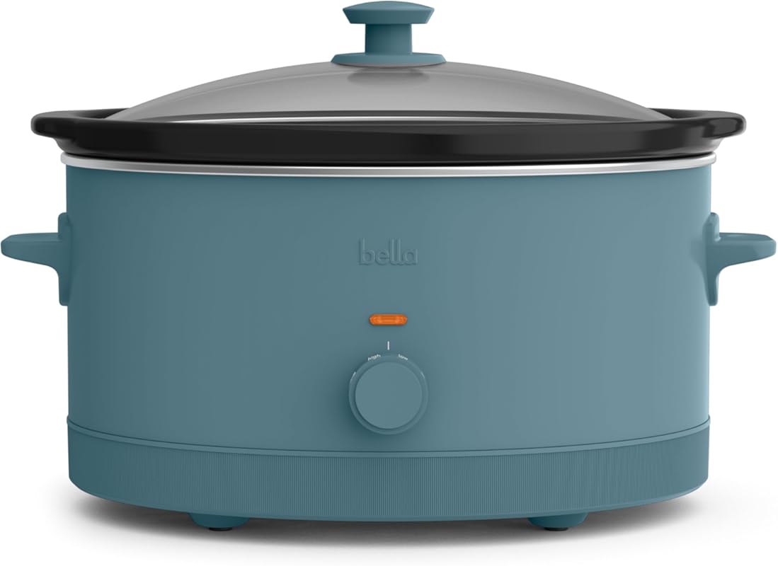 Bella 6.0 Qt Surf Manual Slow Cooker: 3 Temp Settings, Nonstick Cerami