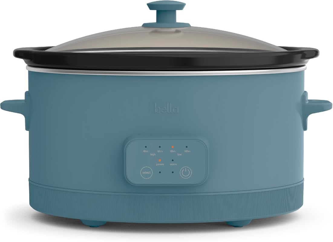 Bella 6.0 Qt Programmable Slow Cooker, Ceramic Nonstick, Adjustable Te