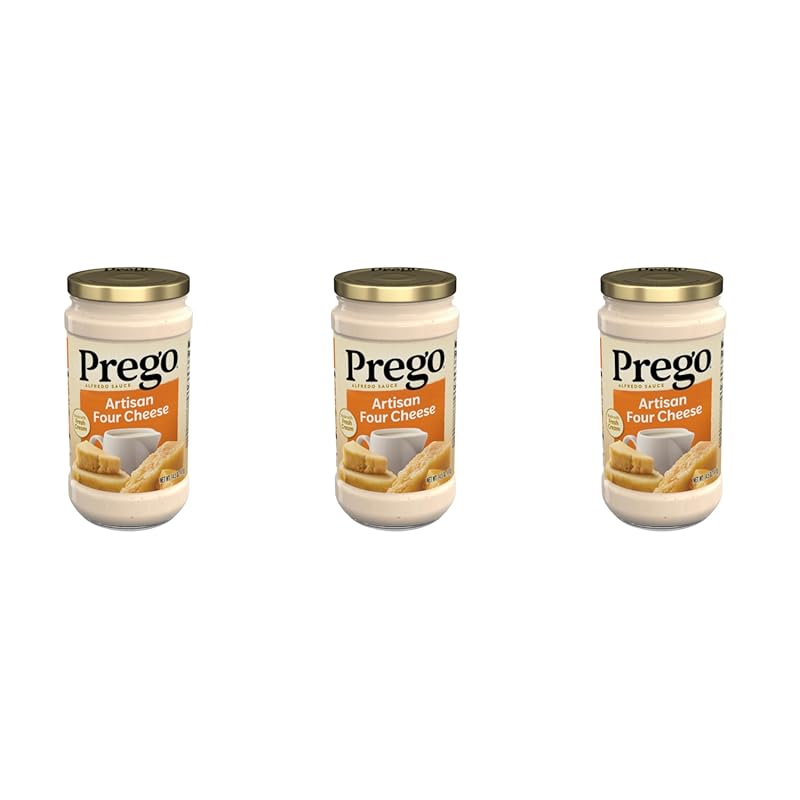 Prego Artisan Four Cheese Alfredo Pasta Sauce 14.5 oz Jar Pack of 3