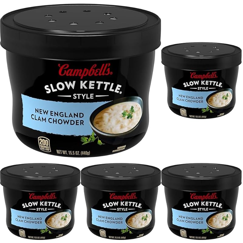 Campbell's Slow Kettle Style New England Clam Chowder, Premium Creamy 
