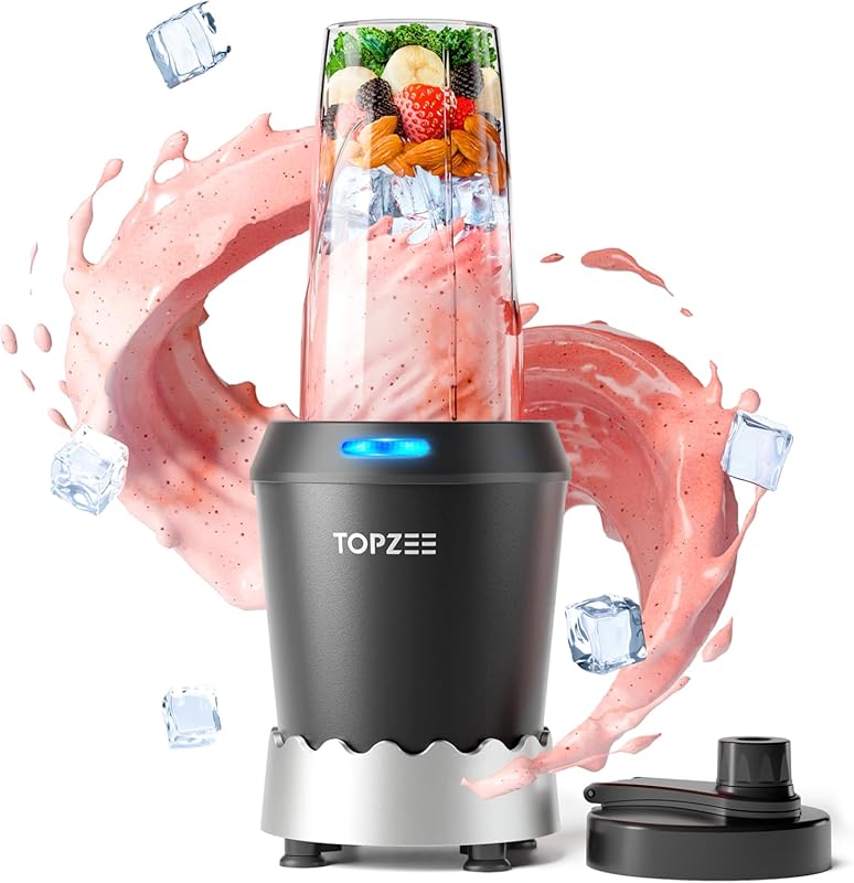 TOPZEE 1000W Personal Smoothie Blender, Single-Serve for Shakes & Smoo