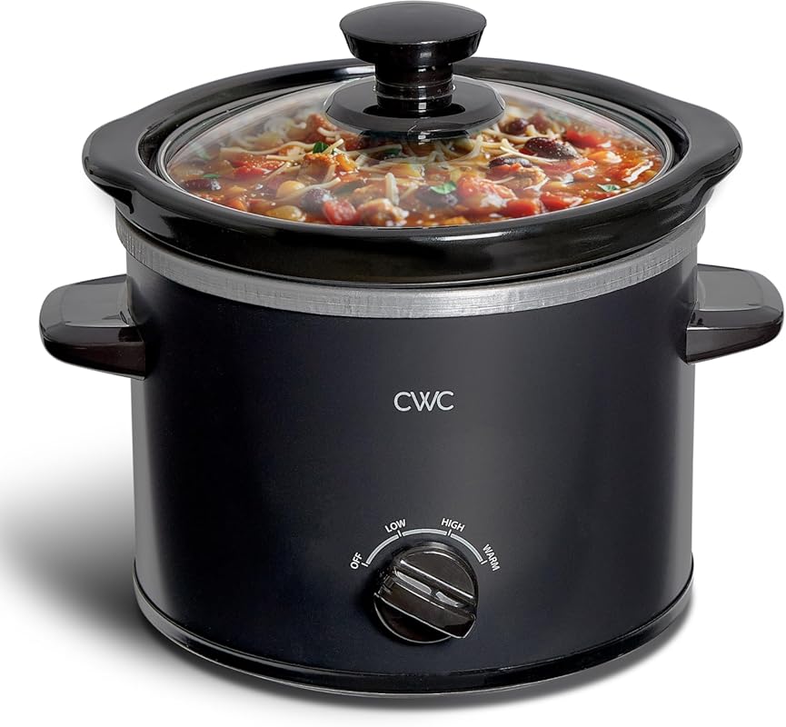 COOK WITH COLOR 2QT Mini Electric Slow Cooker with Adjustable Settings