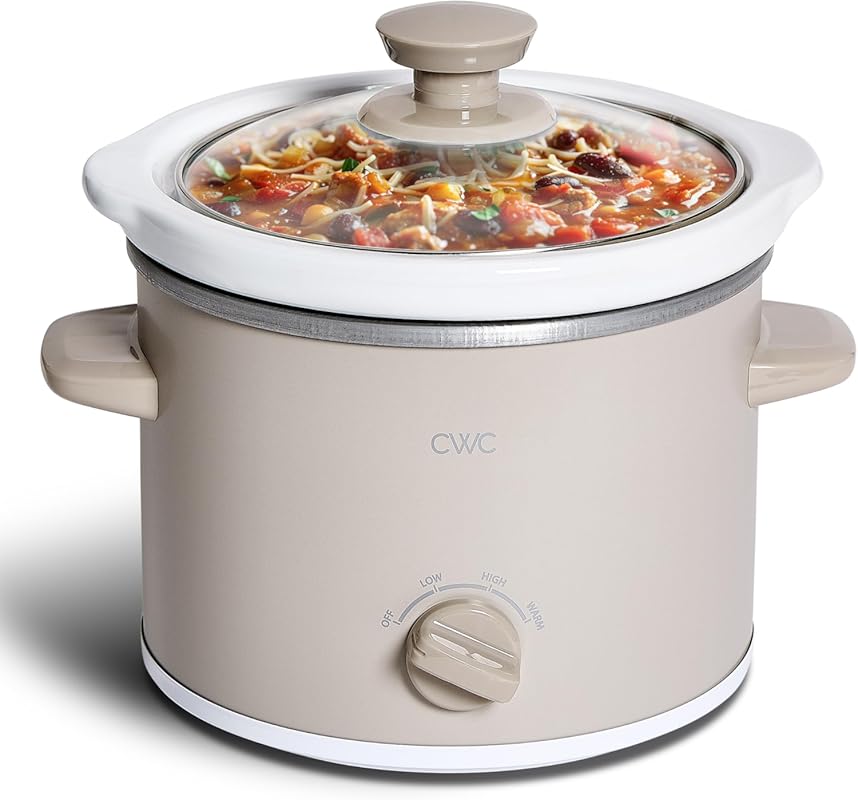 COOK WITH COLOR 2QT Mini Electric Round Slow Cooker: Adjustable Settin
