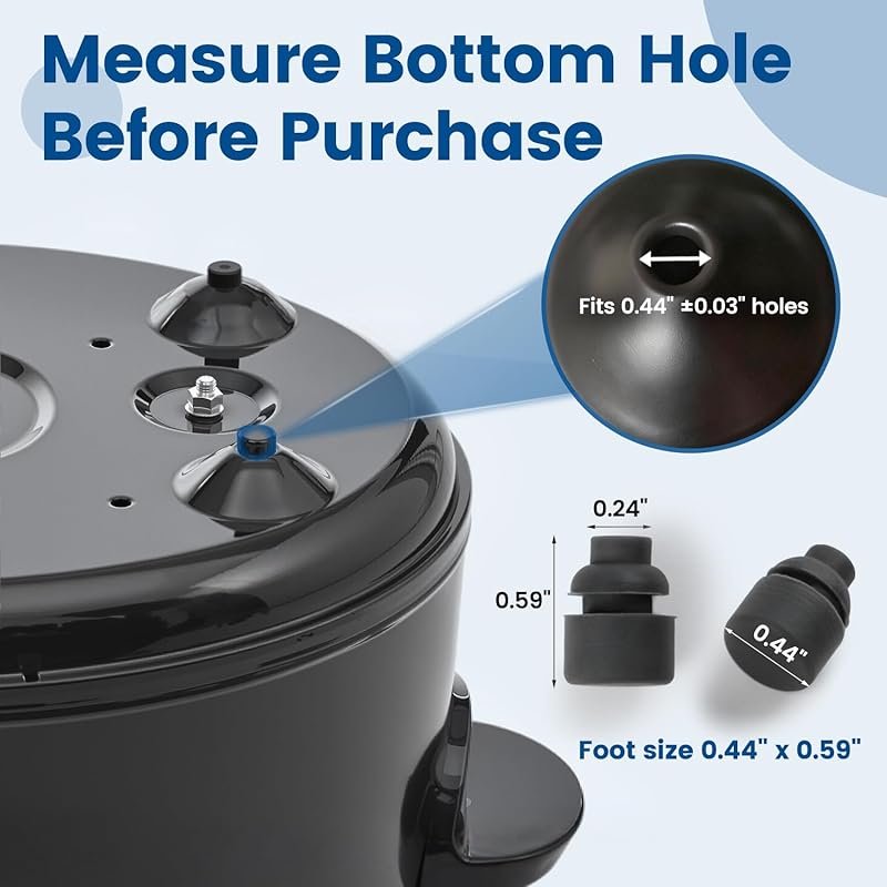 KOOC 8 Pack Rubber Feet for Slow Cookers, Fits 5, 7, 8.5 qt Pots