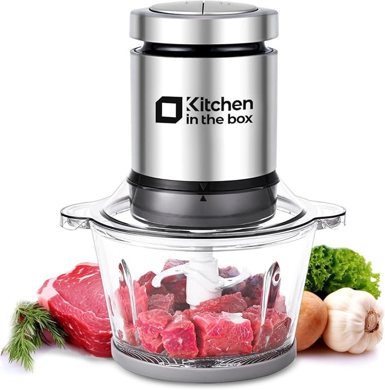 Kitchen in the box 400W Mini Food Processor, Electric Meat Grinder & V