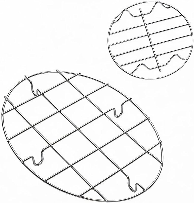 2-Piece 304 Stainless Steel Cooling & Roasting Rack Set - Round & Oval