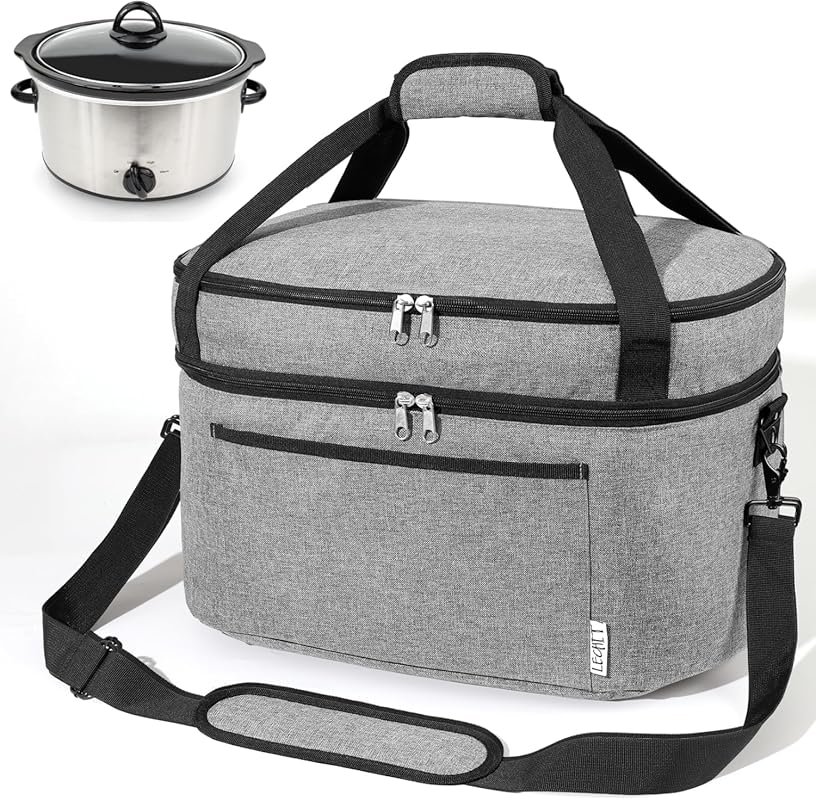 Slow Cooker Bag for Crock-Pot 6-8 Quart: Insulated Double Layer Case w