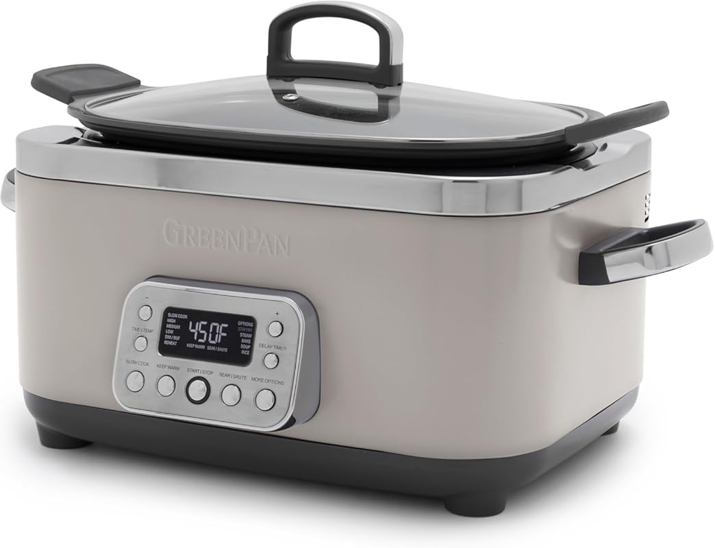 GreenPan Elite 14-in-1 Programmable 6QT Electric Slow Cooker, PFAS-Fre