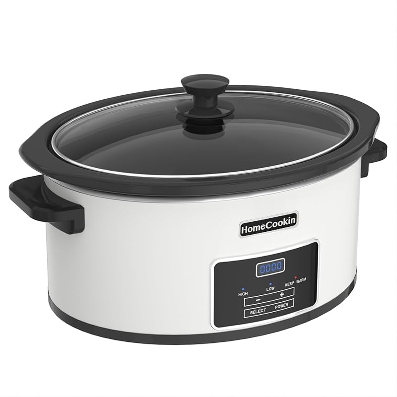 6-Quart Programmable Slow Cooker with Timer, Keep Warm Function for Fa
