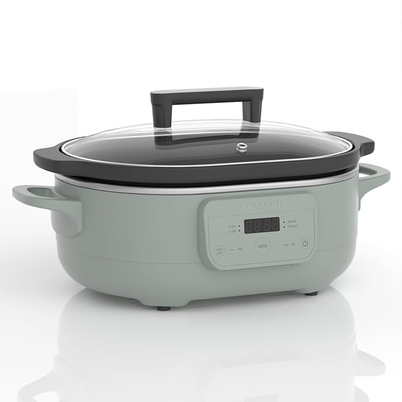 6 Quart Programmable Slow Cooker with Removable Nonstick Pot for Famil