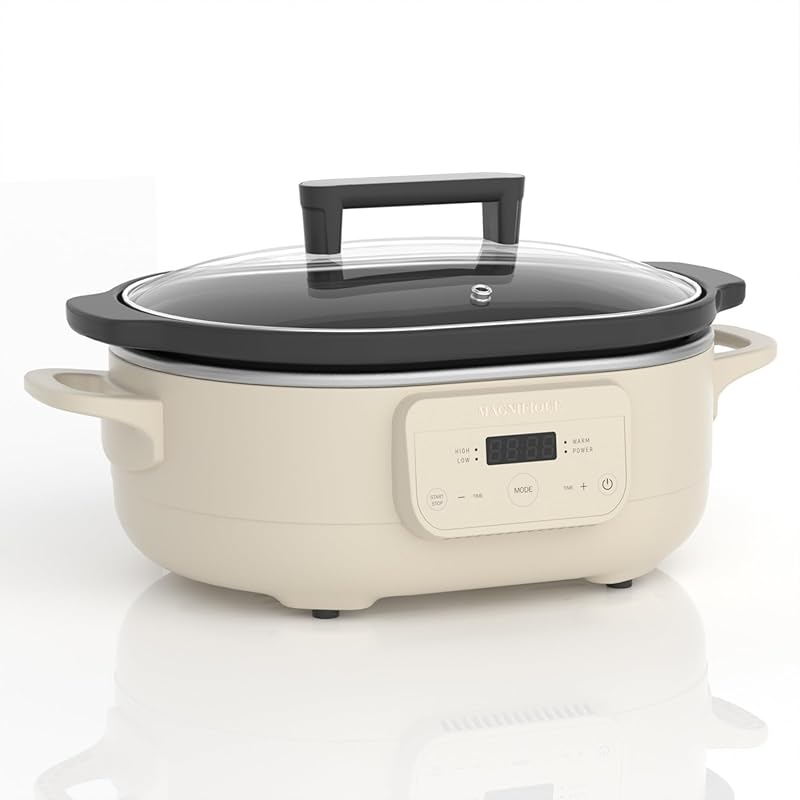 MAGNIFIQUE 6 Quart Programmable Slow Cooker with Keep Warm Setting & N