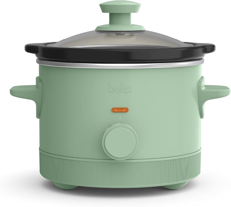 bella 1.5 Qt Seaglass Slow Cooker with Manual Heat Control and Dishwas