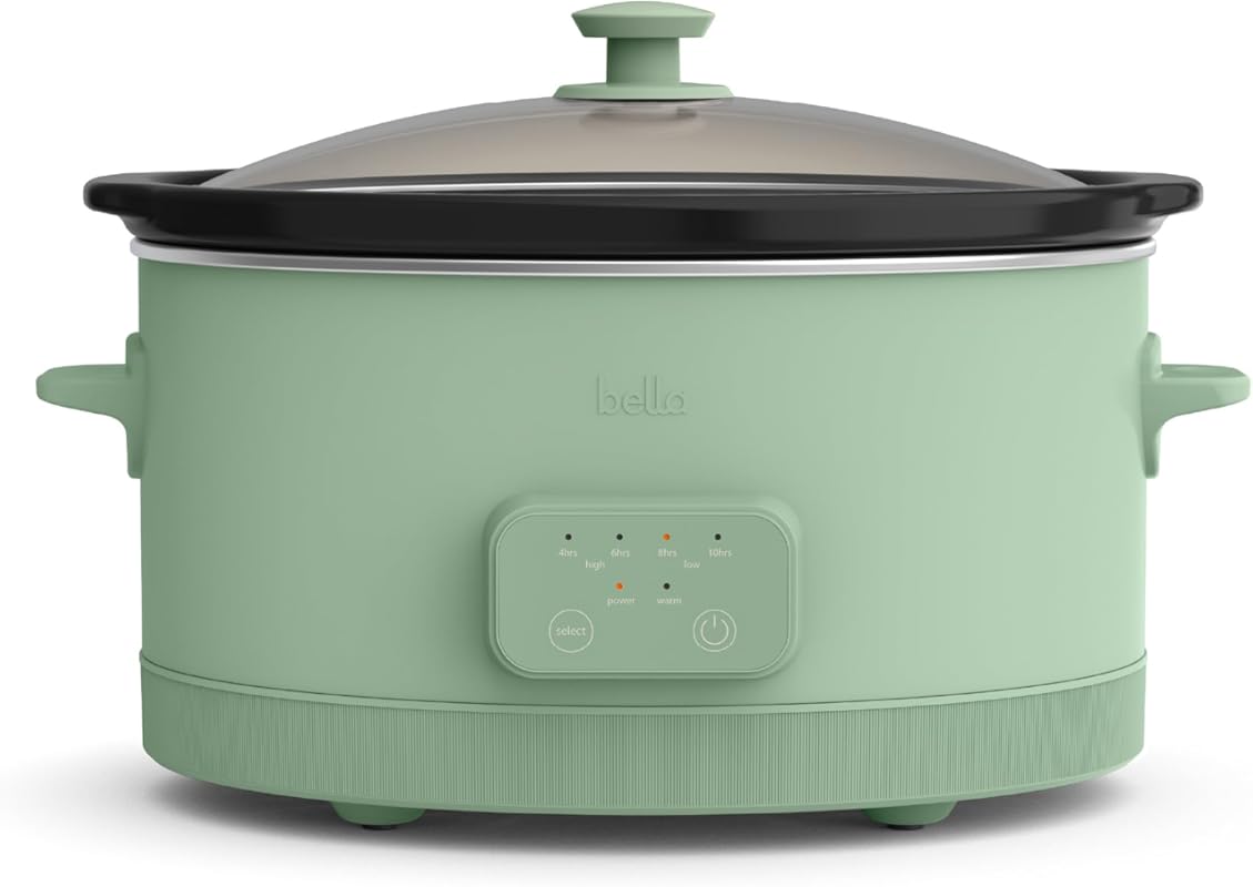 Bella 6 Quart Programmable Slow Cooker for Easy Cooking with Adjustabl