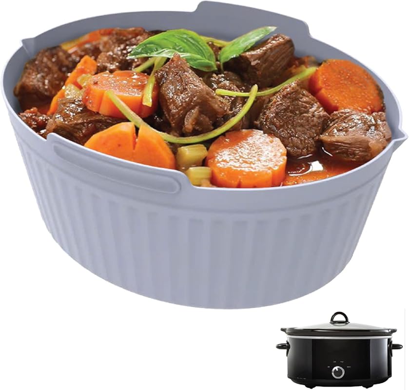 Thick Reusable Oval Silicone Slow Cooker Liners for 6 QT Cookers, Leak
