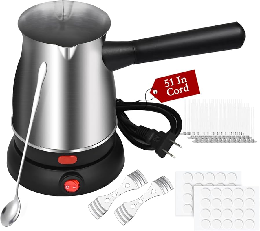 TOKPELA Stainless Steel Electric Wax Melter with Double Pouring Spout 