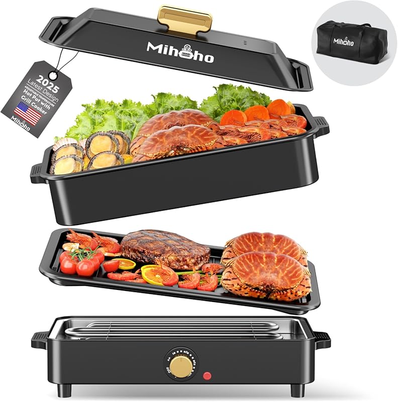 Versatile 2-in-1 Electric Skillet & Slow Cooker: Large Capacity Non-st