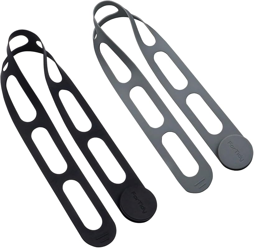 FORTIDY Reusable Silicone Latch Strap: 2-Pack Elastic Ties for Slow Co