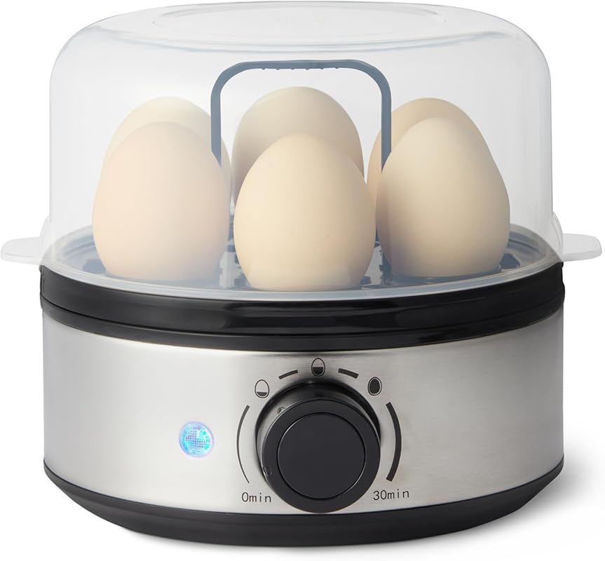 Amazon Basics Electric Egg Cooker for 7 Hard-Boiled Eggs, BPA Free, Bl