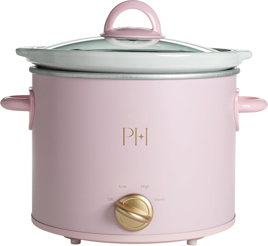 Paris Hilton 3.5 Quart Manual Slow Cooker with Three Settings and Dish