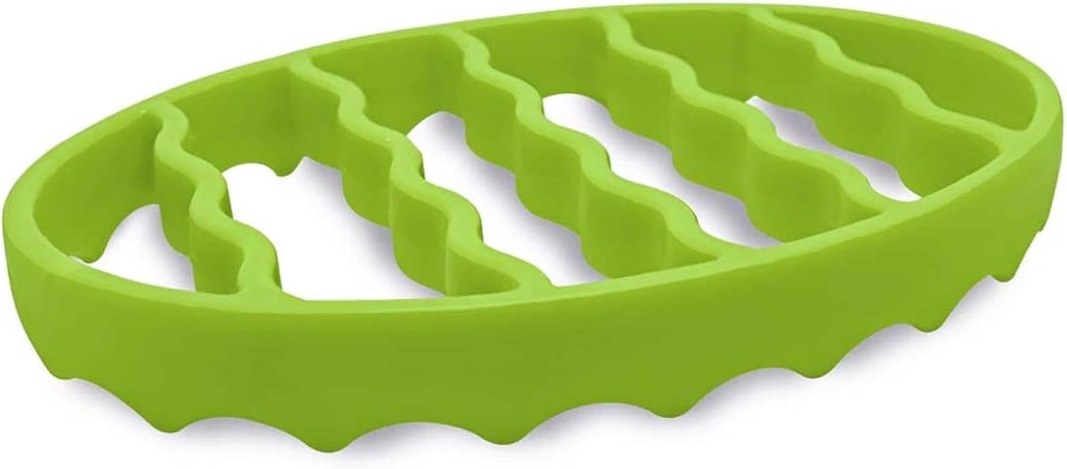 Green/Red Oval Silicone Roast Rack for 6-8 Quart Slow Cookers, Pressur
