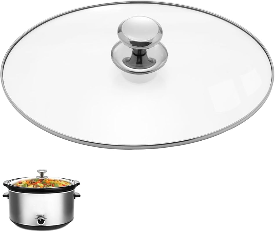 7-Quart Oval Glass Replacement Lid for Crock Pot SCV700 & Other 7qt Sl