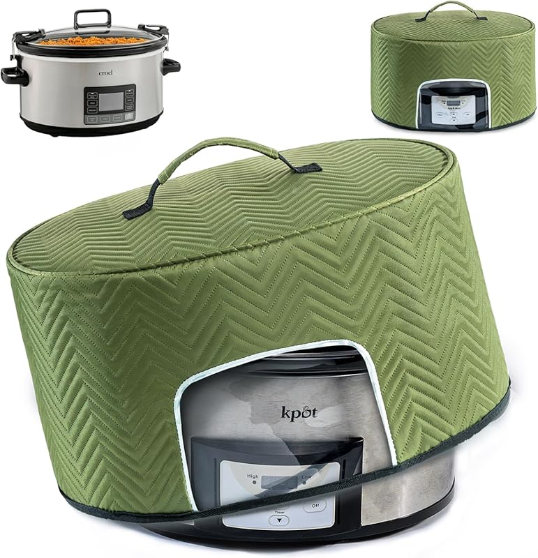 BAGSPRITE Slow Cooker Cover with Foil Lining, See-Through Window for 6