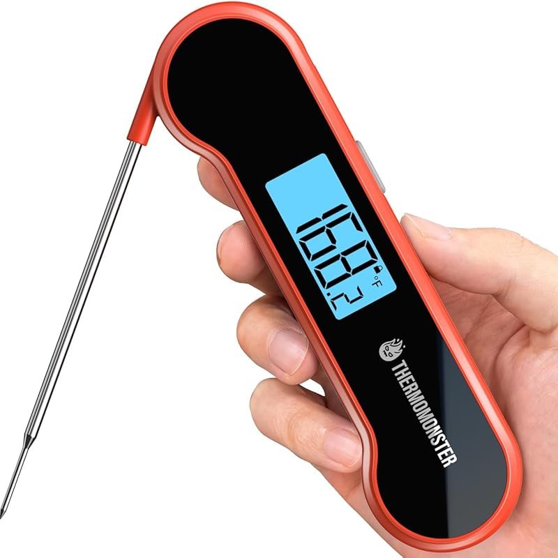Red 0.5 Sec Instant Read Digital Meat Thermometer, ±0.5℉ Precision Foo
