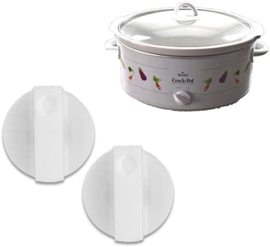 White Adjustable Heat-Resistant Replacement Control Knob 2-Pack for Cr