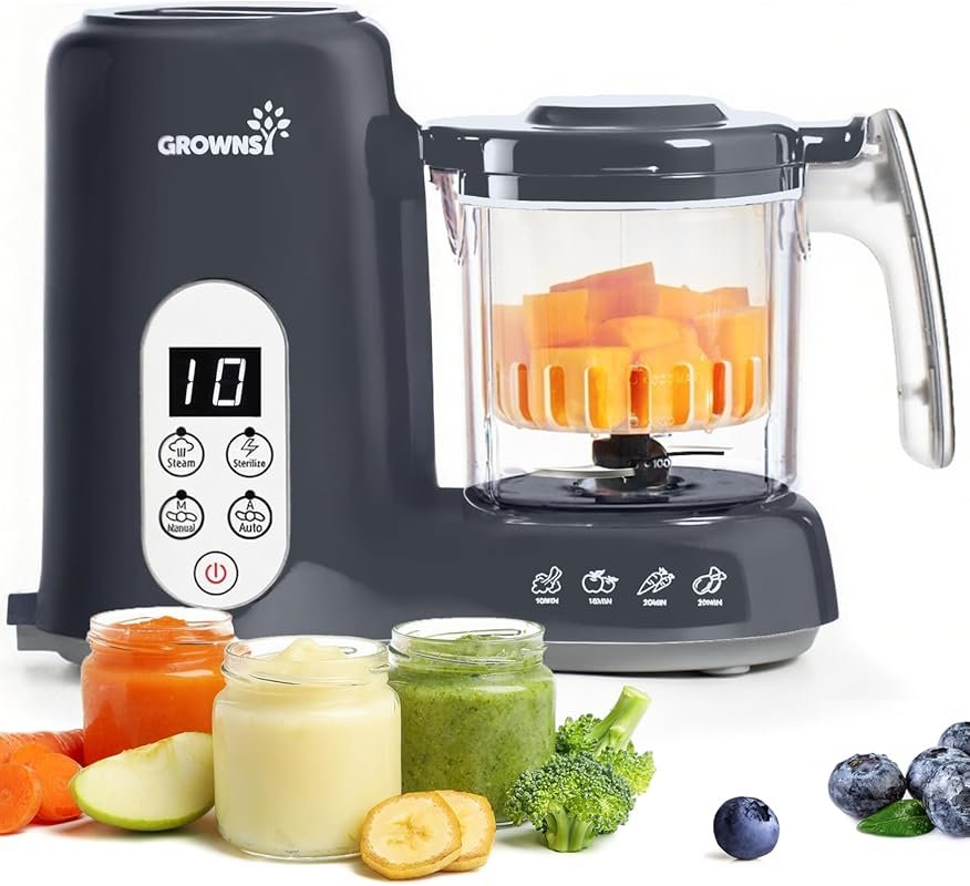 Grownsy Baby Food Maker: Steam Basket, Processor, Steamer, Puree Blend