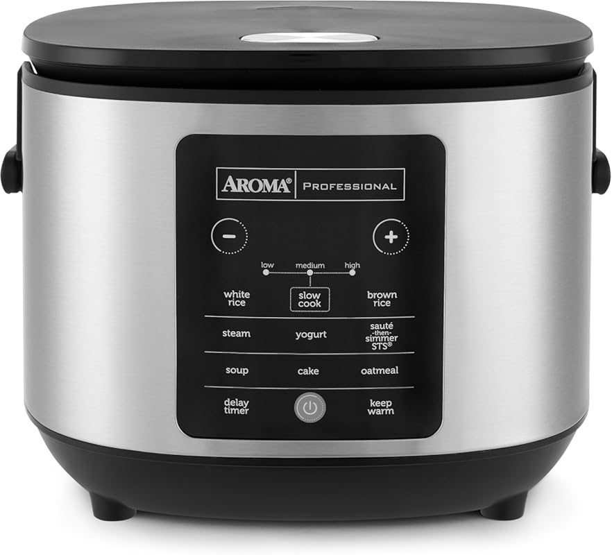 AROMA 6-Cup Slow Rice Cooker, PFAS-Free Ceramic Coating, Lift-Out Pot 