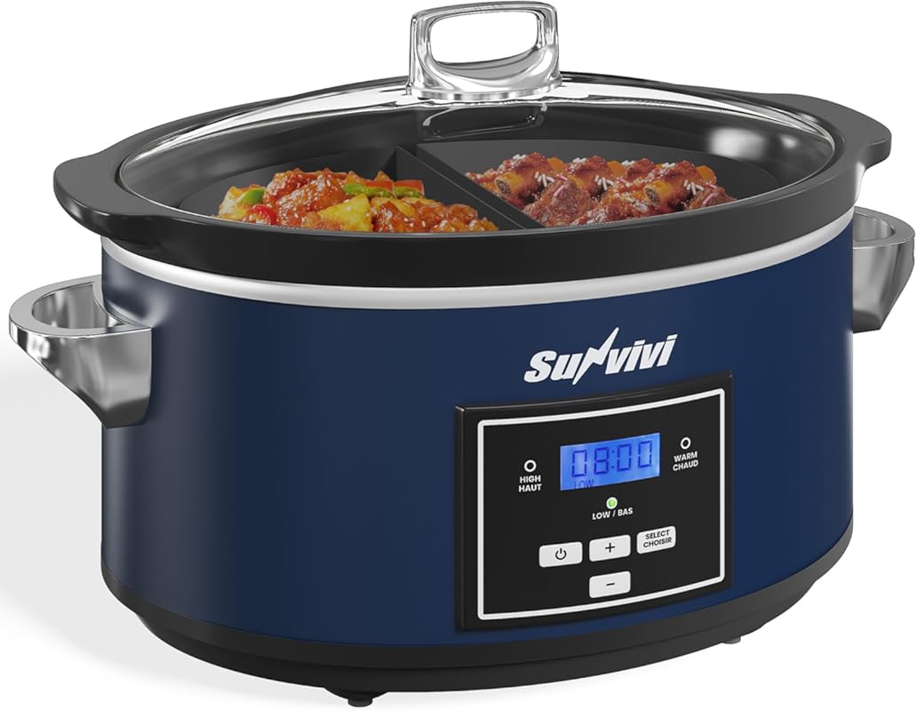 Programmable Slow Cooker Multi-Cooker with 2-in-1 Silicone Liners, 6QT