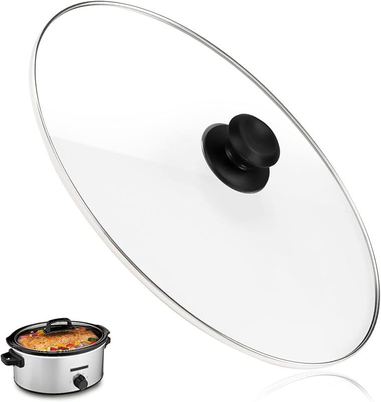 6 Quart Oval Glass Lid Replacement for Hamilton Beach 33665G Slow Cook