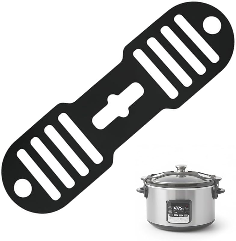 Black Silicone Lid Lock Strap: Universal Holder for Crockpot Slow Cook
