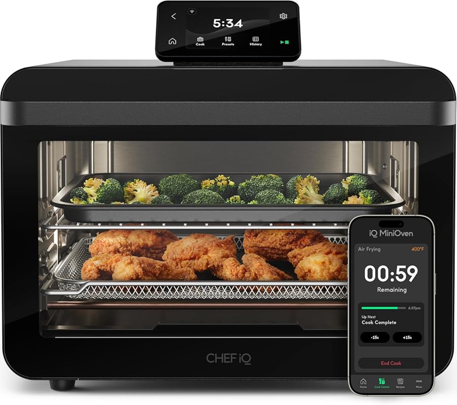 CHEF iQ MiniOven Smart Toaster Oven Air Fryer Combo, 11-in