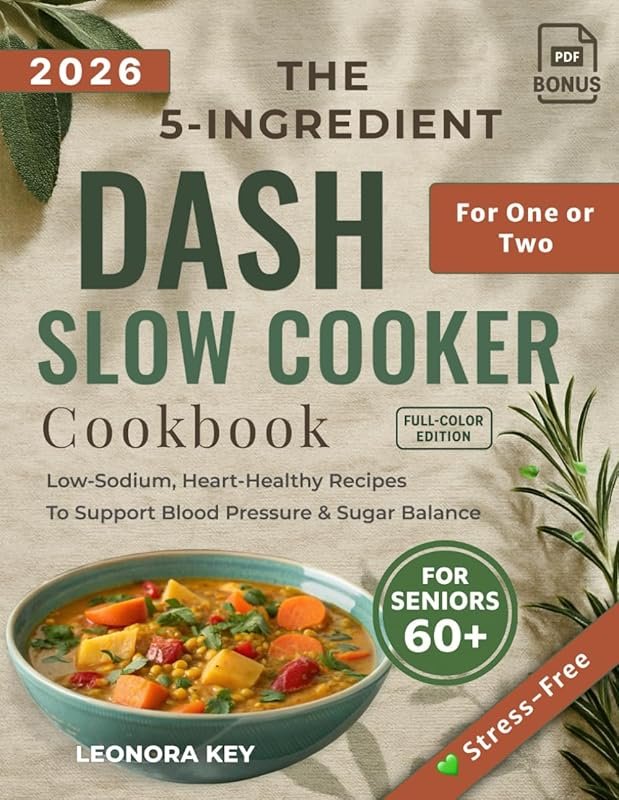 5-Ingredient DASH Slow Cooker Cookbook for Seniors: Low-Sodium, Heart-