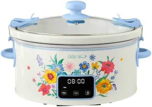 Pioneer Woman 6 Qt Digital Slow Cooker with Locking Lid and Programmab