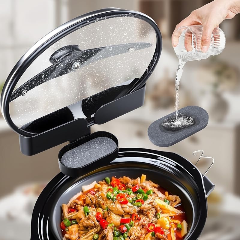 YIGII Space Saving Crock Pot Lid Holder, Fast-Drying Diatomite Stone, 